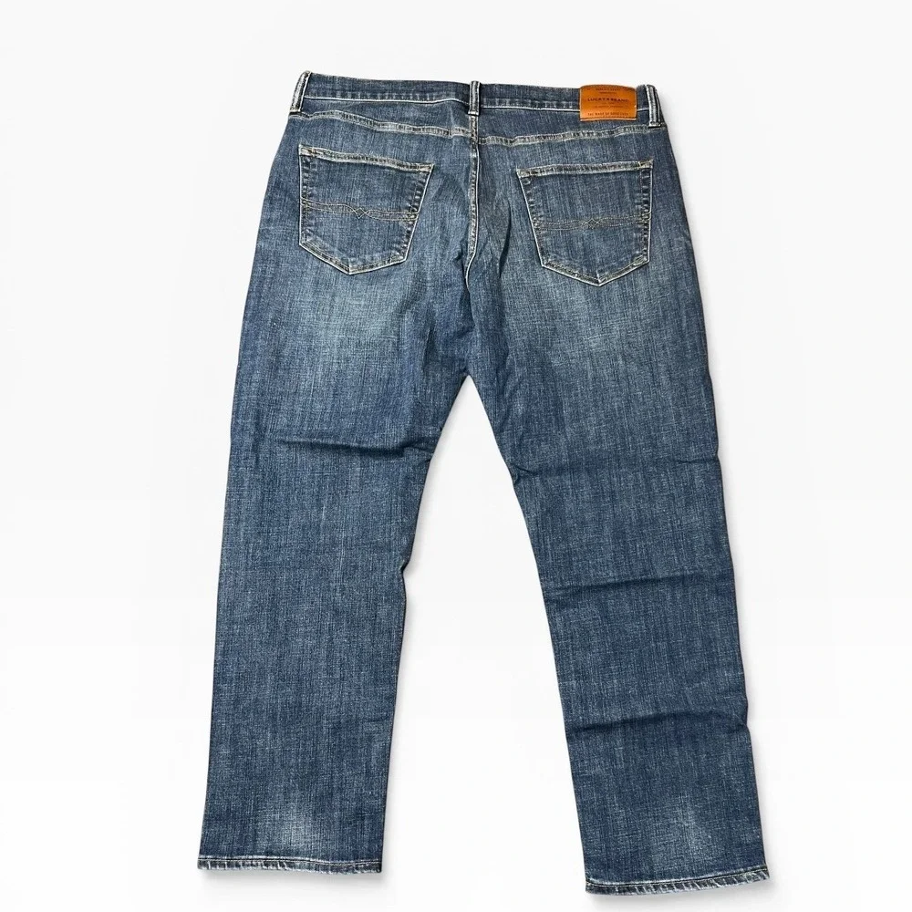 Lucky Brand 410 Athletic Slim Mens Jeans 38x30 Blue Denim Stretch Western‎ Stack